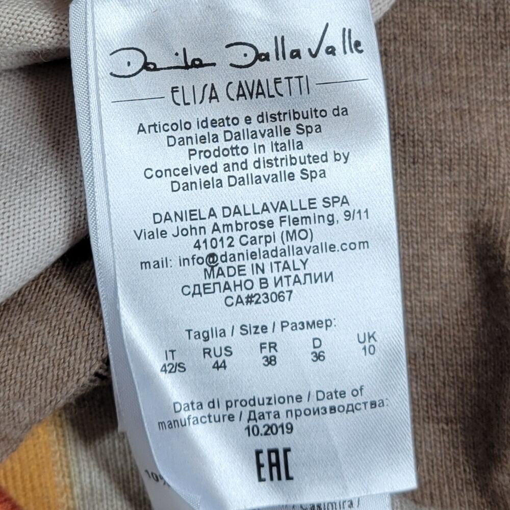 Elisa Cavaletti Blu Sweater Dress Womens 6 Cashmere Wool Blend Patchwork Knit - Picture 3 of 16